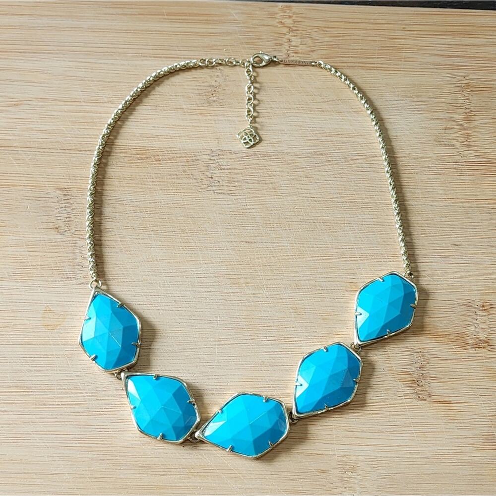Kendra Scott Corley Conely connely? Necklace‎ gold and turquoise? - Picture 9 of 13